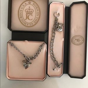 Juicy Couture Silver charm Necklace & Bracelet